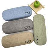 杨饰公子眼镜盒新款男女便携盒子大号运动墨镜盒硬质太阳眼镜盒拉链 棉麻布铁盒颜色随机