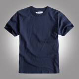 AK ARMY 春夏款短袖t恤男士休闲百搭纯棉圆领T恤打底衫 藏蓝色 S（95-115斤）