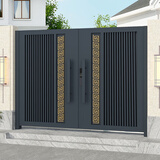 铝合金庭院门铁艺别墅大门铝艺花园门乡村自建房单双开不锈钢电动门 款式1/一平