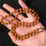 盘道橄榄核素核金饭碗苹果珠 核尖项链素珠挂脖 文玩手串核雕手链手工 金饭碗0.7*0.7cm