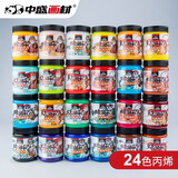 中盛画材丙烯颜料300ml白色墙绘防水防晒不掉色手绘墙画丙稀绘画颜料涂鸦diy24色美术写生美育工具