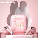 三丽鸥（SANRIO）EJ-116联名高颜值蓝牙耳机女款可爱真无线半入耳式跑步运动通话降噪高音质适用华为苹果手机 粉色美乐蒂【智能触控丨双模式】 三丽鸥正版授权