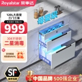 荣事达（Royalstar）消毒柜嵌入式碗筷消毒柜家用消毒碗柜小型不锈钢大容量高温烘干消毒柜家用嵌入式 二星级 120L 三门三抽带童锁 母婴级 白