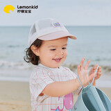 lemonkid儿童防晒帽男孩女童鸭舌棒球帽遮阳婴儿帽子春秋 星钻珊瑚粉 52cm