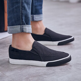 回力 Warrior 帆布鞋男透气懒人一脚蹬休闲鞋子男低帮老北京布鞋男鞋 WXY-966 黑色 40