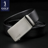 高尔夫（GOLF）牛皮皮带针扣男士皮带真牛皮腰带礼盒男式裤带送男友父亲节礼物 双面头层牛皮黑叻4965