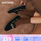 斯凯奇（Skechers）秋冬季豆豆鞋女毛绒一脚蹬乐福鞋平底棉鞋女32782 BLK黑色 40 