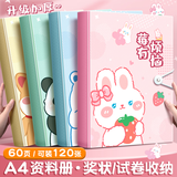 舒星A4粉色文件夹收纳册资料册60页 插页袋合同收纳册分页翻页档案夹活页夹病历夹乐谱夹奖状收集册