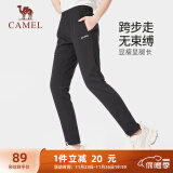 骆驼（CAMEL）直筒运动裤女子休闲针织卫裤长裤 CB2225L0783 黑色 XL