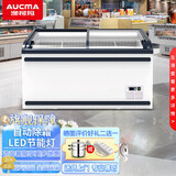 澳柯玛（AUCMA）冰柜商用超市卧式展示柜玻璃门岛柜冷冻雪糕展示柜冰淇淋冷柜商用大容量无霜冰柜 480升丨自动化霜1.44米丨顶配款1509P