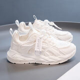 李宁热断码女童鞋子2025春秋新款儿童小白鞋中大童女孩运动老爹鞋 白色 36