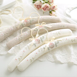 诗佩琪（SVORIAHI） 包布棉挂衣架软海绵无痕家用布艺欧式婚纱衣服架衣挂防滑衣撑高档 亚麻色（布衣架玫瑰花） 3只装