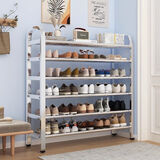 韵感不锈钢鞋架门口多层家用出租房经济型收纳鞋柜宿舍加粗鞋架置物架 四杆加固 六层75cm
