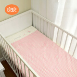 良良（liangliang）婴儿隔尿垫可洗宝宝防水麻棉床垫加大号粉格小熊110*72CM
