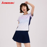 kawasaki川崎羽毛球服女款专业运动短袖圆领速干T恤B2977 微葡萄紫 XL 