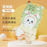 婴儿车坐垫四季通用丸丫t6二代遛娃神器双面垫子宝宝餐椅纯棉靠垫 咖啡兔双面垫【水晶绒+透气网面 67x35cm（通用推车/遛娃车/餐椅