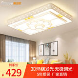斯迈欧2025新款led客厅灯吸顶全屋组合套餐简约现代家用卧室大气吊灯具 98%喜欢-长-110cm-无极调光-388