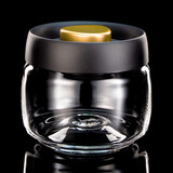 容山堂玻璃茶叶罐抽真空密封罐透明储物罐陈皮储存罐干果零食收纳 抽真空茶叶罐400ml-黑盖金钮小号