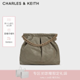 CHARLES&KEITH子母链条大容量流浪包托特包单肩斜挎包女包新年礼物CK2-40671449 CK2-40671539Taupe灰褐色 L