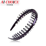 AiChoice简约男女通用发箍时尚带齿头箍韩版发饰品简约细头饰盘发卡发夹 C款-优雅紫