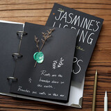 木桐A5活页本子diy相册本手帐本粘贴式纪念册文艺礼物空白牛皮纸笔记本情侣旅行随身携带本子 白色封面：黑卡内页本