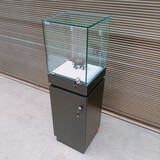 定制玉器珠宝文物古董艺术独立产品柜博物馆展台陈列柜玻璃展示柜 30*30*高100白/黑色无灯