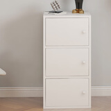 雅美乐书架落地简易书柜带门卧室书房阳台飘窗置物小柜子 三门