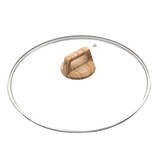 cookerbene不锈钢锅盖家用炒菜锅盖子炒锅可视锅盖通用透明玻璃盖 玻璃盖(带木纹盖珠) 30cm