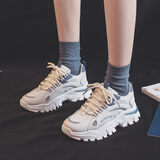 回力女鞋老爹鞋女春季跑步鞋2026新款休闲鞋百搭鞋子女韩版百搭运动鞋 米蓝色（单鞋） 37