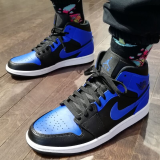 耐克（NIKE）【潮】Air Jordan aj1板鞋男女新款高帮休闲跑步运动耐磨篮球鞋 554725/554724-077/皇家蓝 38 GS