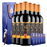 金爵仕（checomte d'or）波尔多AOC法国原瓶原装进口14度红酒赤霞珠梅洛特酿珍藏红葡萄酒 整箱六支配礼袋装750ml*6