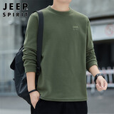 JEEP SPIRIT吉普卫衣男外套男装春秋季男士长袖t恤宽松休闲打底衫抓绒衣服