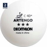 迪卡侬三星级乒乓球比赛用球发球机抽奖道具TAT40+ABS白球4只2640040