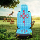 欧汉夏天汽车通风透气座垫靠垫货车中巴车教练车夏季加厚塑料凉垫坐垫 中国结-天蓝【2021全新 豪华款：3D通风+凉爽