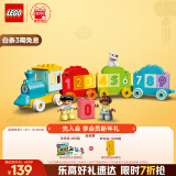 乐高（LEGO）积木拼装得宝10954 数字火车大颗粒积木桌儿童玩具新年年货礼物