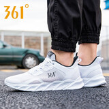 361°男鞋黑色运动鞋男跑步鞋网鞋秋冬季新款透气网面大码休闲旅游鞋子 361度白/曜石黑2261 41