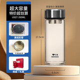 万象【清仓特价处理】万象高档单层鹅蛋玻璃杯男女士水杯茶杯时空知了 清仓单层U927直杯390ml