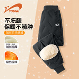 贵人鸟童装男童加绒裤子冬季大童运动裤儿童校裤冬款女童棉裤一体绒冬装