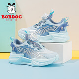 巴布豆童鞋春季儿童运动鞋软底时尚男童跑步鞋102551052绀蓝/水月蓝30