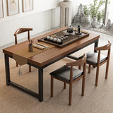 赢鸣茶桌茶台茶几客厅茶桌阳台休闲桌椅套装办公室泡茶桌子 组合【一桌三椅】黑橡木色1.2米