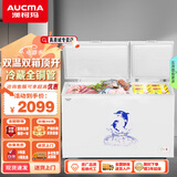 澳柯玛（AUCMA）家用大容量双温冰柜商用两用双箱冷藏冷冻卧式冷柜全铜管节能省电囤货冰箱 BCD-402CNE | 402L