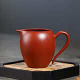 万壶园 紫砂公道杯茶海功夫茶具可搭配过滤茶漏大容量带把手茶道茶具配件宜兴原矿紫砂非陶瓷分茶器公杯 大红袍光面公杯 220毫升