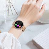 筱岙vivoppo苹果机通用iwatch GT4智能手表女款蓝牙可通话支付多功能运动女银杏叶腕表高档生日礼物 HT12玫金钢带【接打电话