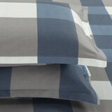 云瑾纯棉枕套一对装2只 全棉印花枕头套 单人双人居家枕芯套 夏日速写蓝 一对装/成人48*74cm