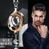 适用宝马奔驰奥迪汽车挂件车内吊饰后视镜车载挂件吊坠高端男女士 高端男士款-24K精钢幸运环