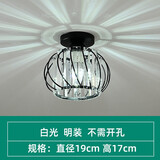 晶蕾 led轻奢水晶过道灯走廊灯简约现代灯创意北欧阳台入户玄关灯 黑色（吸顶）led白光（明装）