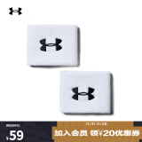 安德玛（UNDERARMOUR）男子3英寸训练运动多功能护腕1276991 白色100 均码