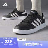 adidas BREAKNET休闲网球文化板鞋男子阿迪达斯官方轻运动 黑色/白色 40.5