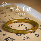 BJYL绿檀木手镯女款新中式国风女士镯子木质文玩手环礼七夕礼物送女友 绿檀木58mm
