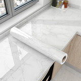 吉朵芸厨房防油贴纸大理石纹自粘瓷砖贴纸防火耐高温灶台面贴膜家具翻新 云石灰白 5m*60cm